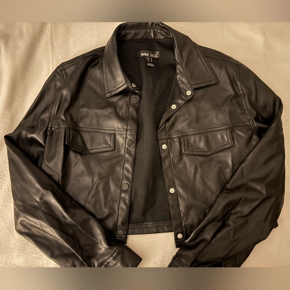 Faux Cropped Leather Jacket - Picture 1 of 1
